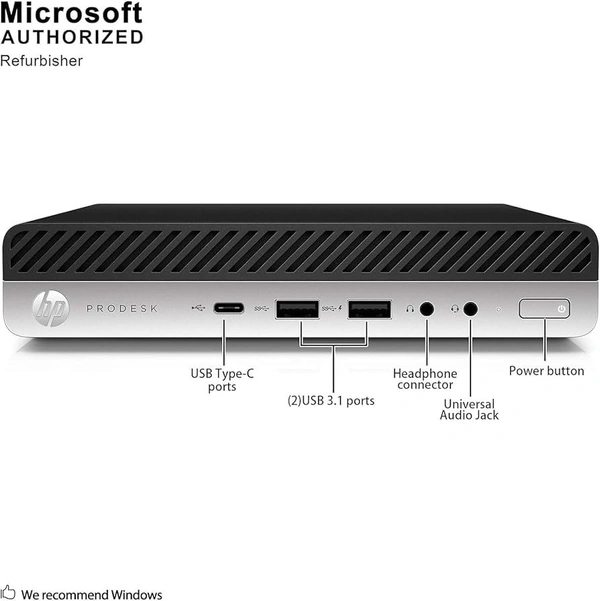 CORE I5- 7TH GEN- TINY- HP Prodesk 600 G3/ 800 G3 Micro Computer Mini PC (Intel Core i5-7500T , 4 GB DDR4 Ram, 500 GB HDD, 4K Support, DP, USB 3.0, USB-C) Win 10 Pro (Renewed)- 1 Year Warrenty