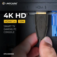HDMI CABLE- 10 MTR- LAPCARE- Lapcare Premium Quality HDMI Cable, Male to Male (10 M)-Black- 1 Year Warrenty