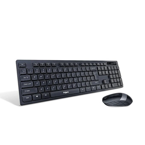 COMBO- WIRELESS- FINGERS AeroClicks Combo Wireless Keyboard and Mouse Set (Optical | 2.4 GHz Nano USB Receiver | Smart Link Auto-Connect | Windows®, macOS, Linux Compatible)