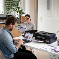 TANK SYSTEM- Brother DCP-T820DW Printer - Auto Duplex Printing, Print, Scan, Copy, ADF, WiFi/LAN/USB, Print Up To 15K Pages In Black And 5K In Color Each For (CMY),