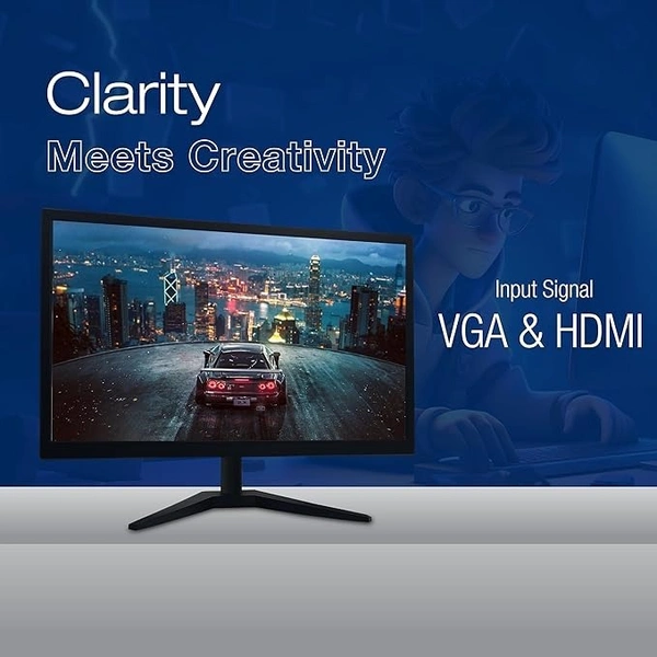 SIZE- 19"- GEONIX PC Monitor (49.53 cm/19.5 Inch) | Display Output-VGA & HDMI | LED Display | Resolution 1600 x 900 | Power Consumption 21W(Max) | 3 Years Warranty