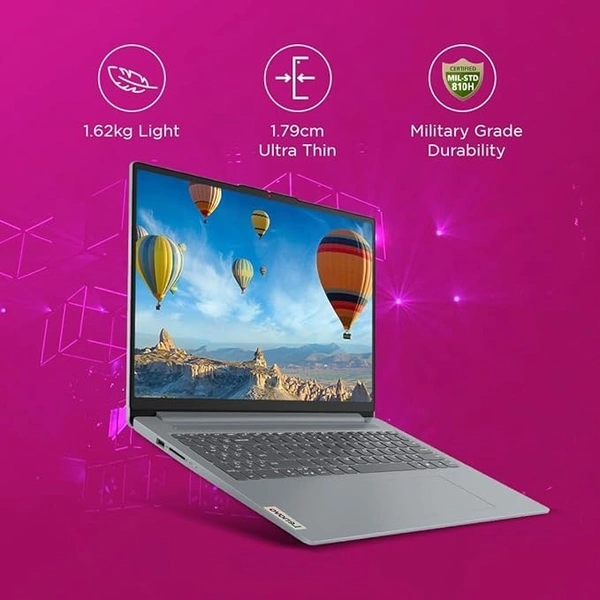 CORE I5- 12TH GEN- Lenovo IdeaPad Slim 3 12th Gen Intel Core i5-12450H 15.6" (39.6cm) FHD IPS Thin & Light Laptop (16GB/512GB SSD/Win 11/Office 21/Backlit KB/Alexa Built-in/3 Mon Game Pass/Arctic Grey/1.6Kg), 83ER008GIN