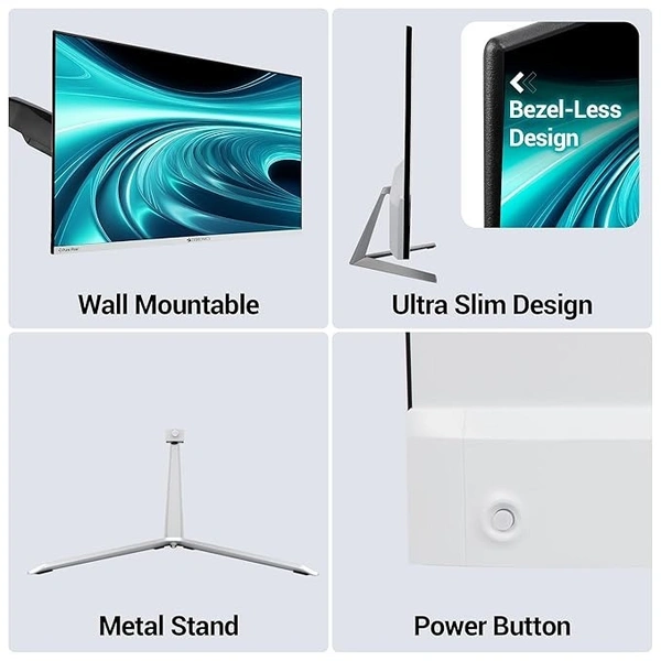 SIZE- 24" ZEBRONICS A24FHD LED Monitor, 24 inch (60.96cm), 250 nits, 100Hz, Slim Design, FHD, 1080p, Wall Mountable, HDMI, VGA, Ultra Slim Bezel, Metal stand, Built-in Speakers
