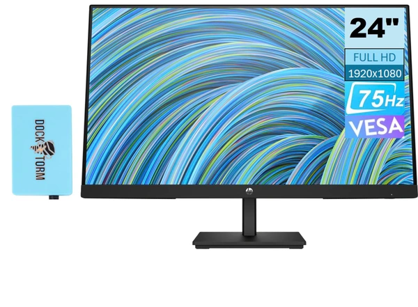 SIZE- 24"- HP V24V G5 Fhd LED Monitor,23.8 Inch(60.5Cm) Fhd LED Monitor Anti-Glare,Low Blue Light 3-Sided Micro-Edge Tuv Certified LED Monitor,75Hz,AMD Free Sync with 1Xvga,1Xhdmi 1.4 Ports,250 Nits(Black)