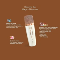 SPEAKERS- FINGERS SoloKaraoke Portable Speaker with Wireless Mic (Intelligent DSP Chip for Optimized Sound, 4-hour Playback, Bluetooth® | USB | MicroSD | AUX | FM Radio) - Ivory