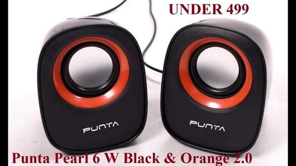 SPEAKERS- PUNTA USB 2.0 Pearl Multimedia Speaker with Sound and Volume Control Cable for Pc Laptop Desktop and Mobile Phones