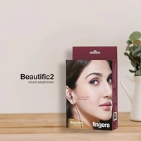 EARSET- FINGERS Beautific2 Wired in-ear Earphones with built-in Mic, 10 mm Neodymium driver, 3.5 mm L-pin connector (Burgundy)