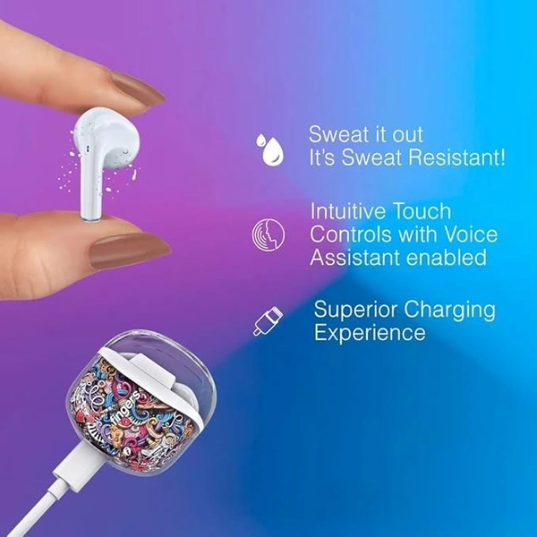 EARBUDS- FINGERS Melo-Mania in-Ear True Wireless Earbuds [25 Hours Playback | Built-in Mic with SNC™ (Surround Noise Cancellation) | IPX4 Sweat Proof | Type-C Fast Charging]