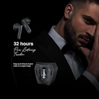 EARBUDS- FINGERS Tuxedo TWS Earbuds with 32-Hour Playtime, Fast Charging, 13mm Neodymium Drivers, Surround Noise Cancellation (SNC Technology) Built-in Mic, IPX4 Sweat Resistant, Voice Assistant (Luxe Black)