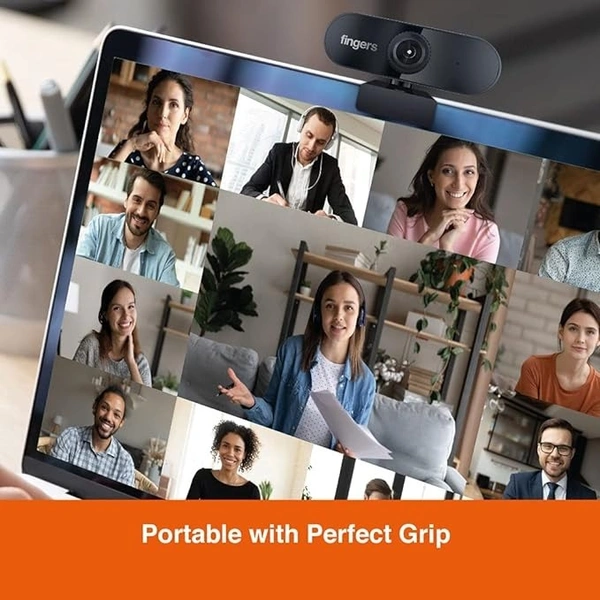 CAMERA- USB- FINGERS 720 Hi-Res Webcam with 720p Wide Angle Lens and Built-in Mic for PC Desktops and Laptops - HD Video Calling & Recording with up to 1280 x 720 Pixels
