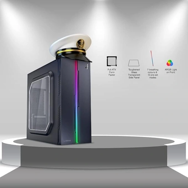 CABINET- RGB- FINGERS RGB-Admiral Polycarbonate Computer Case - Black