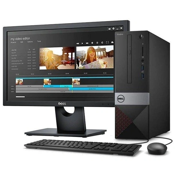 Core i3/ 8th Gen/  Dell Vostro 3470 SFF Desktop/ Home and Business Black (Intel i3-8500 6-Core / Intel UHD 630, 2xUSB 3.1/ 2 Display Port (DP)/ Optical Drive/ Win 10 Pro+MS- Office (Import Material)- 1 Year Warrnety