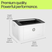 SKU-0499/ HP Laser 1008W Printer, WiFi Print Option/ Single Function, Print, Hi-Speed USB 2.0, Up to 21 ppm, 150-sheet Input Tray, 100-sheet Output Tray, 10,000-page Duty Cycle, 1-Year Warranty, Black and White, 714Z8A