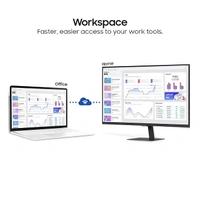 SKU-0557/ SIZE- 27" -Samsung 27" (68.6cm) M5 Smart Monitor with Smart TV Experience|FHD 1920 x 1080|Bezeless|OTT Apps|IoT Hub|Office 365|Workout Tracker|Speakers|Remote|Wi-Fi|Bluetooth|LS27DM500EWXXL|Black