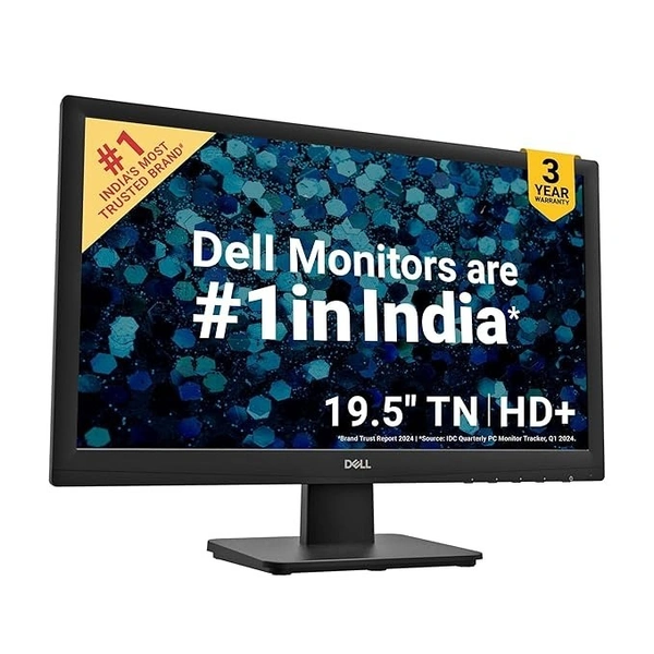 SIZE- 20" - Dell-D2020H 20" (49.53 cm) HD+ Monitor, TN Panel, Contrast Ratio 600:1/600:1(Dynamic)16.7 Million Colours,Colour Gamut 72% NTSC(CIE 1931), 3-Year Warranty, HDMI & VGA, Tilt Adjustment