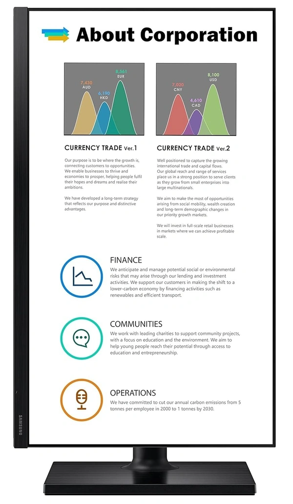 SKU-0552/ SIZE- 24"- Samsung 24-Inch(60cm) FHD, IPS Panel, Connectivity with 2X HDMI, 1.4 Ports, Dp, 2X USB Hub 2.0, Height Adjustable Stand, Vesa Compatibility, Eye Care, Eco-Saving (LF24T450FQWXXL, Black)