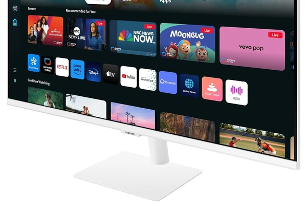 SKU-0561/ SIZE- 32" -Samsung 32" (80cm) M5 Smart Monitor with Smart TV Experience|FHD 1920 x 1080|Bezeless|OTT Apps|IoT Hub|Office 365|Workout Tracker|Speakers|Remote|Wi-Fi|Bluetooth|LS32DM501EWXXL|White