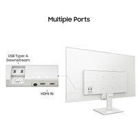 SKU-0559/ SIZE- 27" -Samsung 27" M5 Smart Monitor with Smart TV Experience|FHD 1920 x 1080|Screen Mirroring|IPS Panel TV Plus|Speakers|Adaptive Sound|Wi-Fi|HDMI|Bluetooth|LS27FM501EWXXL|White