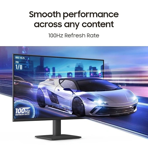 SKU-0553/ SIZE- 24"- Samsung 24" (60.5 cm) S3 Flat Monitor|Super Slim Borderless Design|IPS Panel|FHD 1920 x 1080|100 Hz|5 ms|Ports-HDMI,VGA|Game Mode|Eye Saver Mode||Wall Mountable|LS24D304GAWXXL|Black