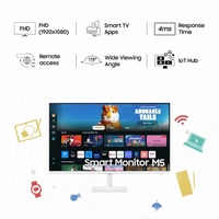 SKU-0561/ SIZE- 32" -Samsung 32" (80cm) M5 Smart Monitor with Smart TV Experience|FHD 1920 x 1080|Bezeless|OTT Apps|IoT Hub|Office 365|Workout Tracker|Speakers|Remote|Wi-Fi|Bluetooth|LS32DM501EWXXL|White