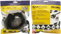 VGA CABLE- 5 MTR- LAPCARE- Lapcare Premium VGA Cable, 15Pin Male to Male (5 M)-Black- 1 Year Warrenty