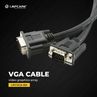 VGA CABLE- 3 MTR- LAPCARE- Lapcare Premium VGA Cable, 15Pin Male to Male (3 M)-Black- 1 Year Warrenty