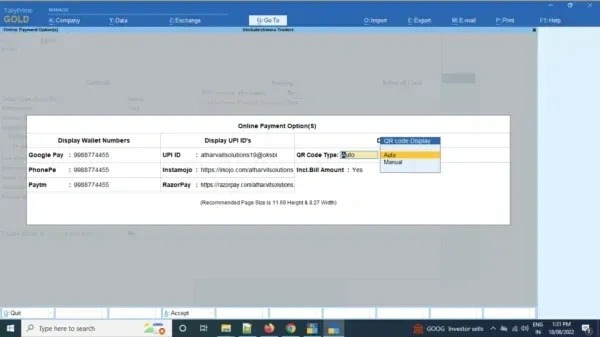 Print GPay, Paytm, PhonePe, UPI, QR Code on Tally Invoice - Single User & Multi User - Both