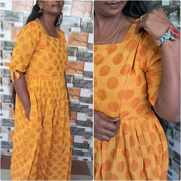 Cotton Feeding Kurti - Web Orange, Xl