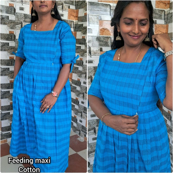 Cotton Feeding Kurti - Curious Blue, Xl