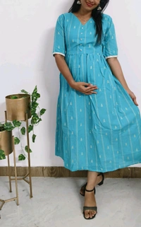Gentle Breeze-Cotton Feeding Maxi - Picton Blue, L