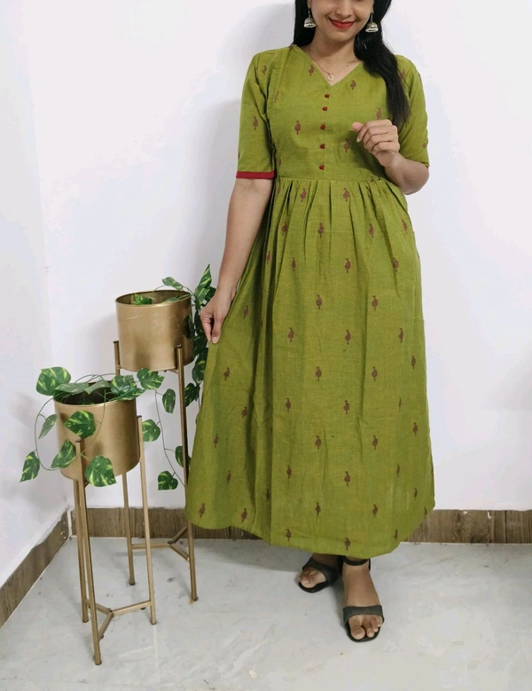 Olive Leaf-Cotton Feeding Kurti - Olive Drab, Xl