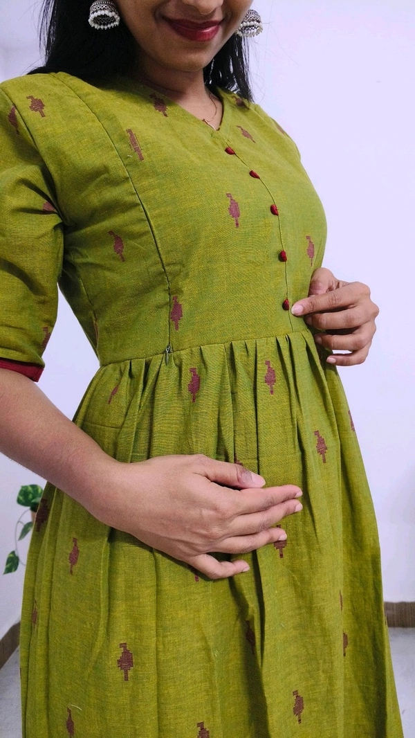 Olive Leaf-Cotton Feeding Kurti - Olive Drab, Xl