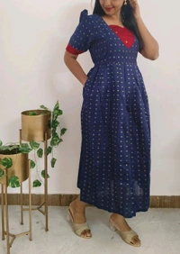 Neelam-Silk Feeding Wear - Ultramarine, Xl