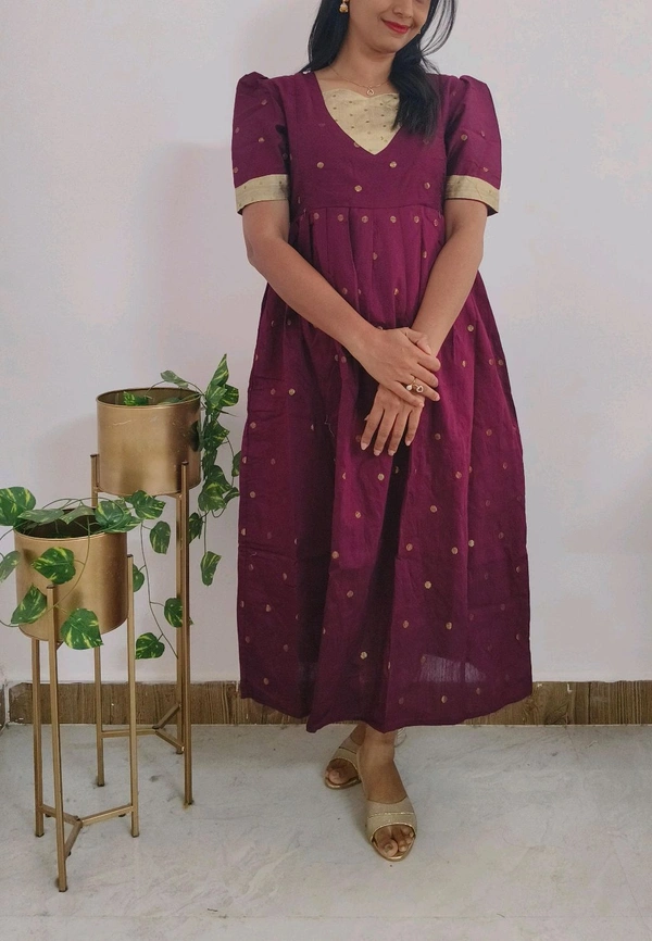 Burgundy-Silk Feeding Wear - Clairvoyant, Xl