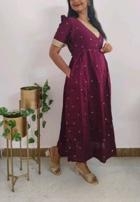 Burgundy-Silk Feeding Wear - Clairvoyant, Xl