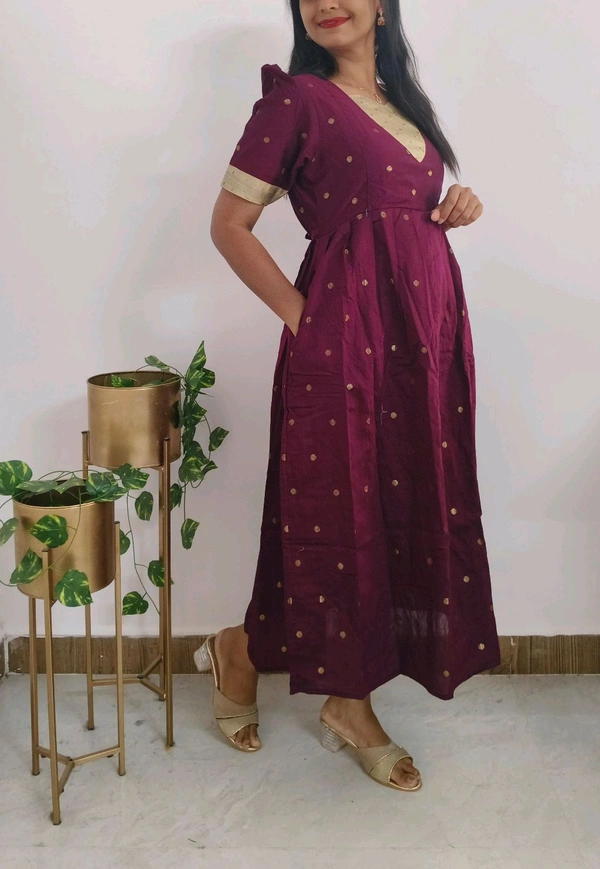 Burgundy-Silk Feeding Wear - Clairvoyant, Xl