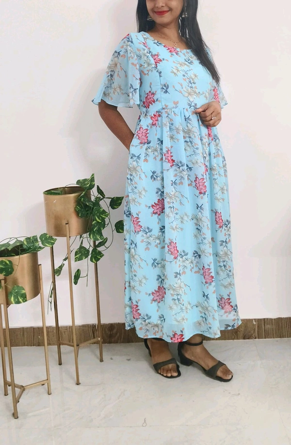 Sky Bloom-Georgette Feeding Maxi - Viking, 4xl