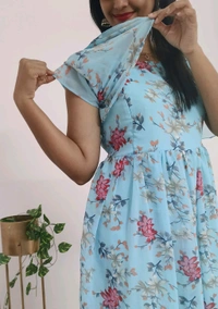 Sky Bloom-Georgette Feeding Maxi - Viking, 4xl