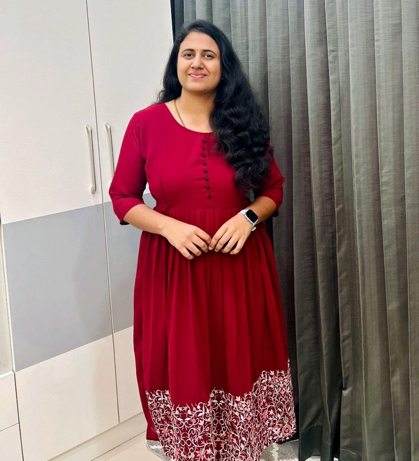 Ruby Red-Georgette Feeding Kurti - Red, 3xl