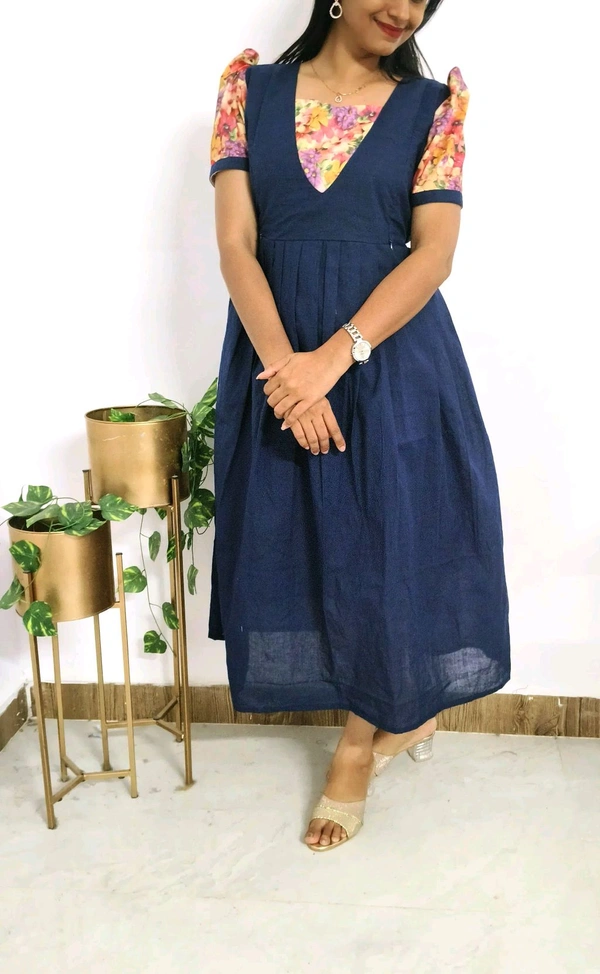 Sapphire-Cotton Feeding Kurti - Deep Sapphire, L