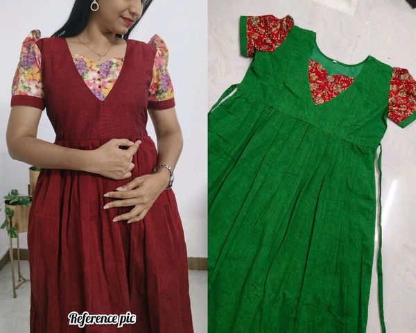 Green Cotton-Feeding Kurti - Xxl