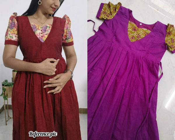 Purple Cotton-Feeding Kurti - Xl