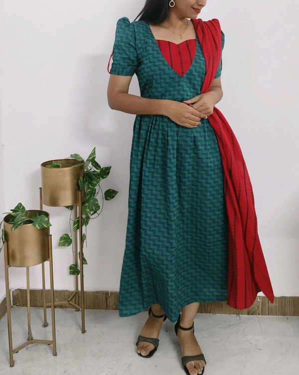 Feeding- Kurti Dupatta Set - Sherpa Blue, L