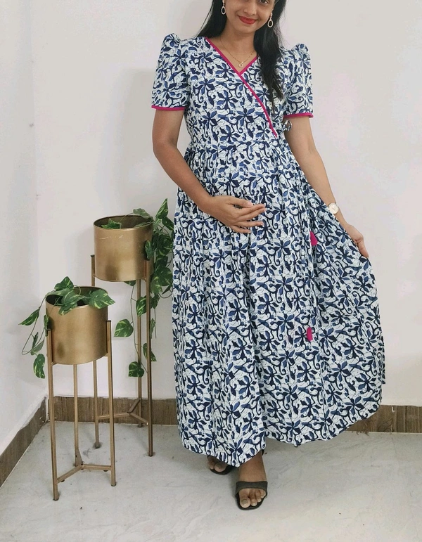 Indigo-Cotton Feeding Kurti - 3xl