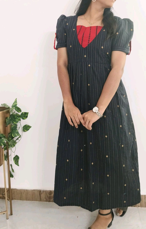Black-cotton Maternity Wear - L