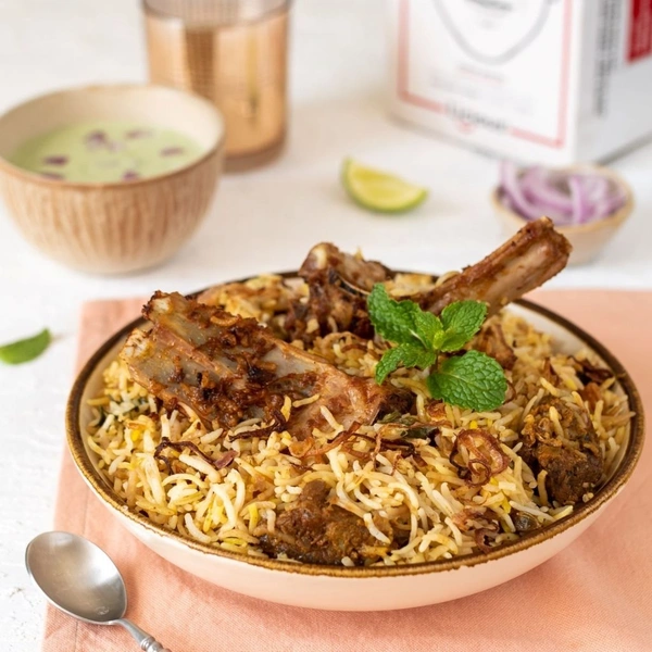 Bharat Restaurant Mutton Biriyani Half (2Pcs)