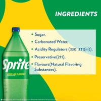 Sprite Lemon-Lime Flavoured Cold Drink | Refreshing Taste | Clear Soft Drink with No Added Colours | Recyclable PET Bottle, 2 L