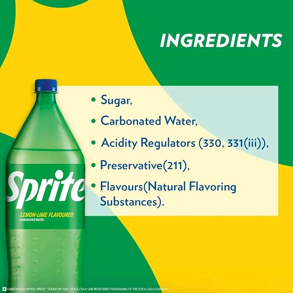 Sprite Lemon-Lime Flavoured Cold Drink | Refreshing Taste | Clear Soft Drink with No Added Colours | Recyclable PET Bottle, 2 L