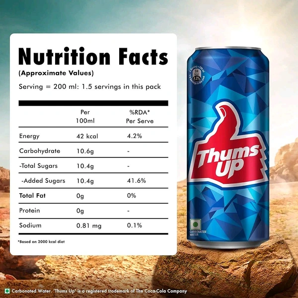 Thums Up Soft Drink Can, 300 ml