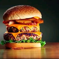 7th Heaven  Double Patty Mega Burger (With French Fries)